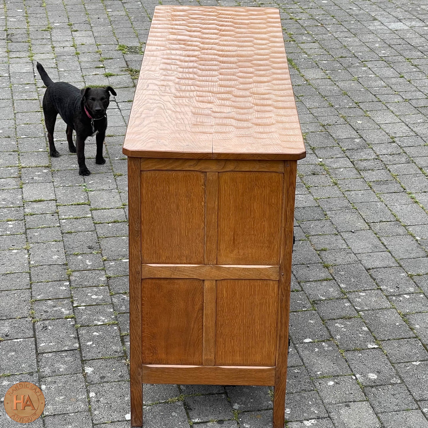 Robert 'Kingpost' Ingham Arts & Crafts Yorkshire School English Oak Sideboard c. 1970.