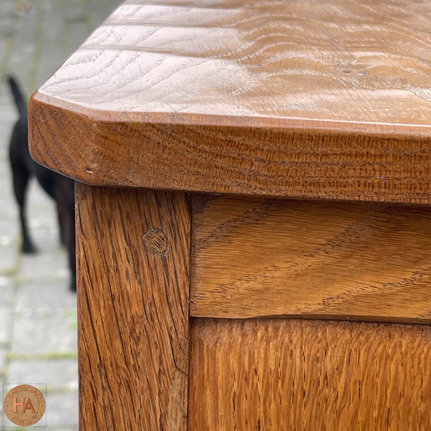 Robert 'Kingpost' Ingham Arts & Crafts Yorkshire School English Oak Sideboard c. 1970.