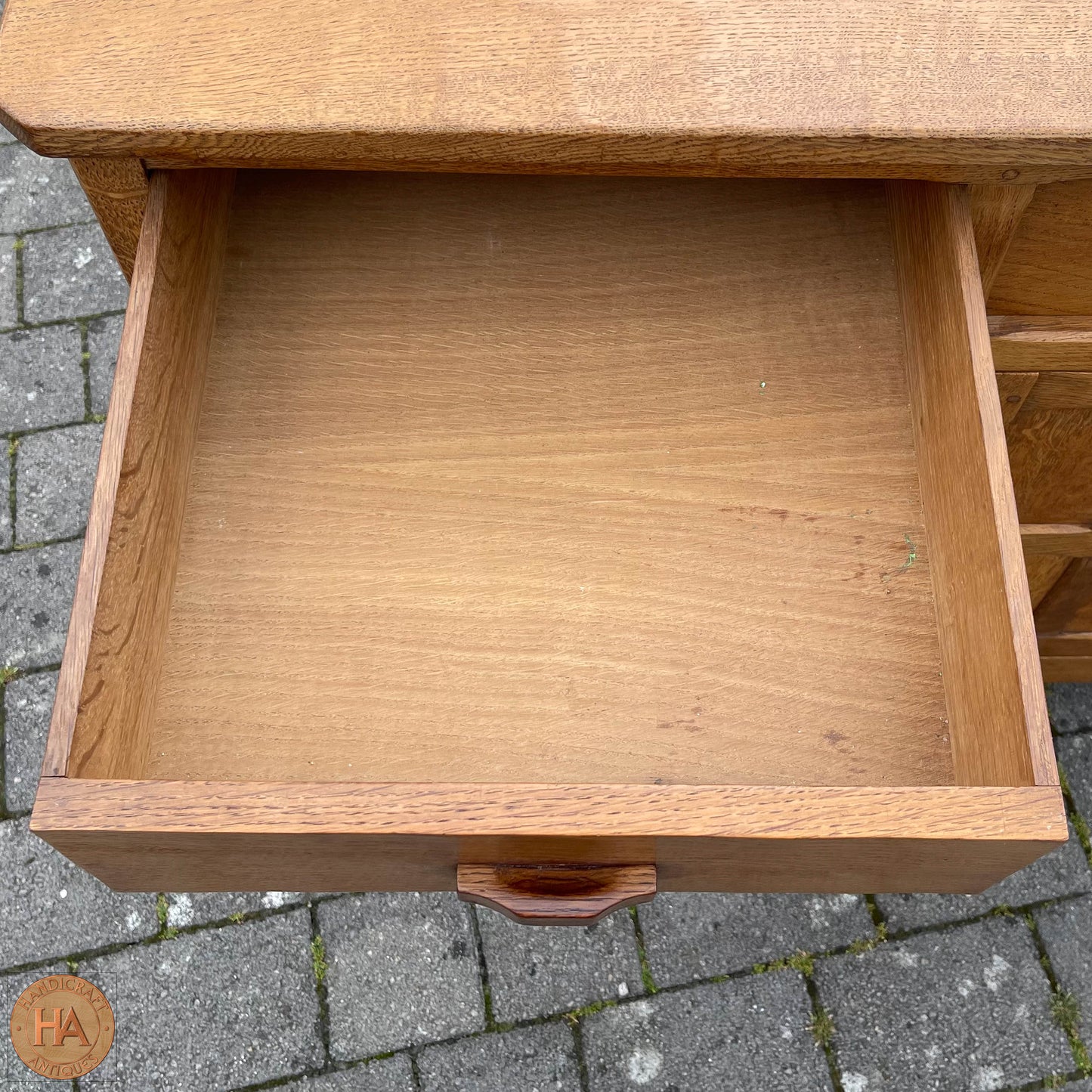 Robert 'Kingpost' Ingham Arts & Crafts Yorkshire School English Oak Sideboard c. 1970.