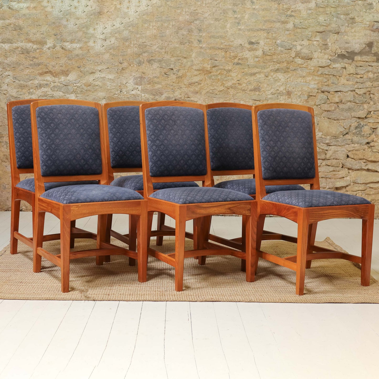 Set of 6 Peter Hall of Staveley Arts & Crafts Lakes School Willow ‘Oxford’ Chairs