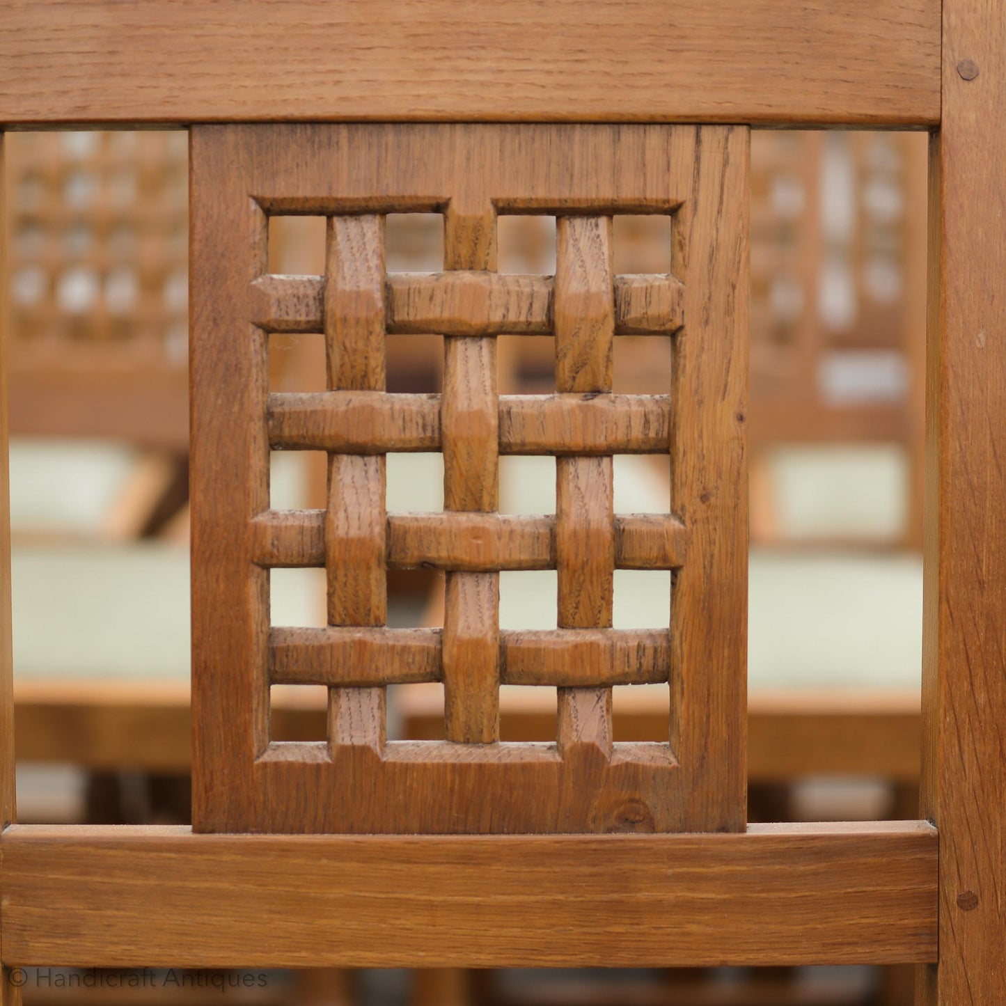 Set of 6 Cat & Mouseman Arts & Crafts Yorkshire School Oak Chairs
