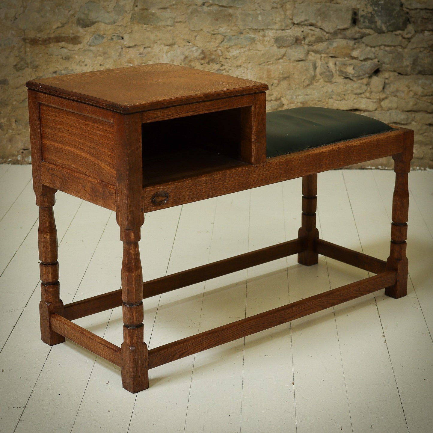 Derek 'Lizardman' Slater Arts & Crafts Yorkshire School Phone Oak Table