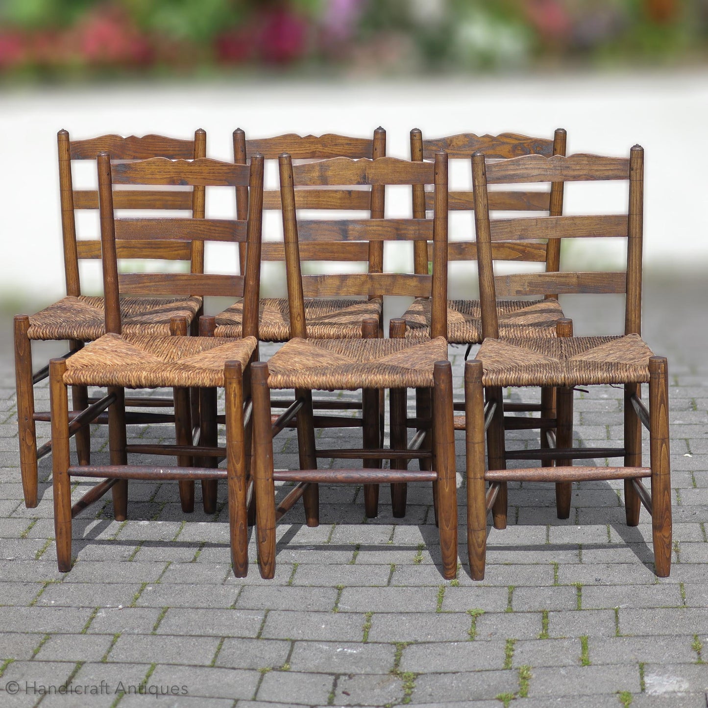 6 Gordon Russell Arts & Crafts Cotswold School English Oak Chairs c. 1928.