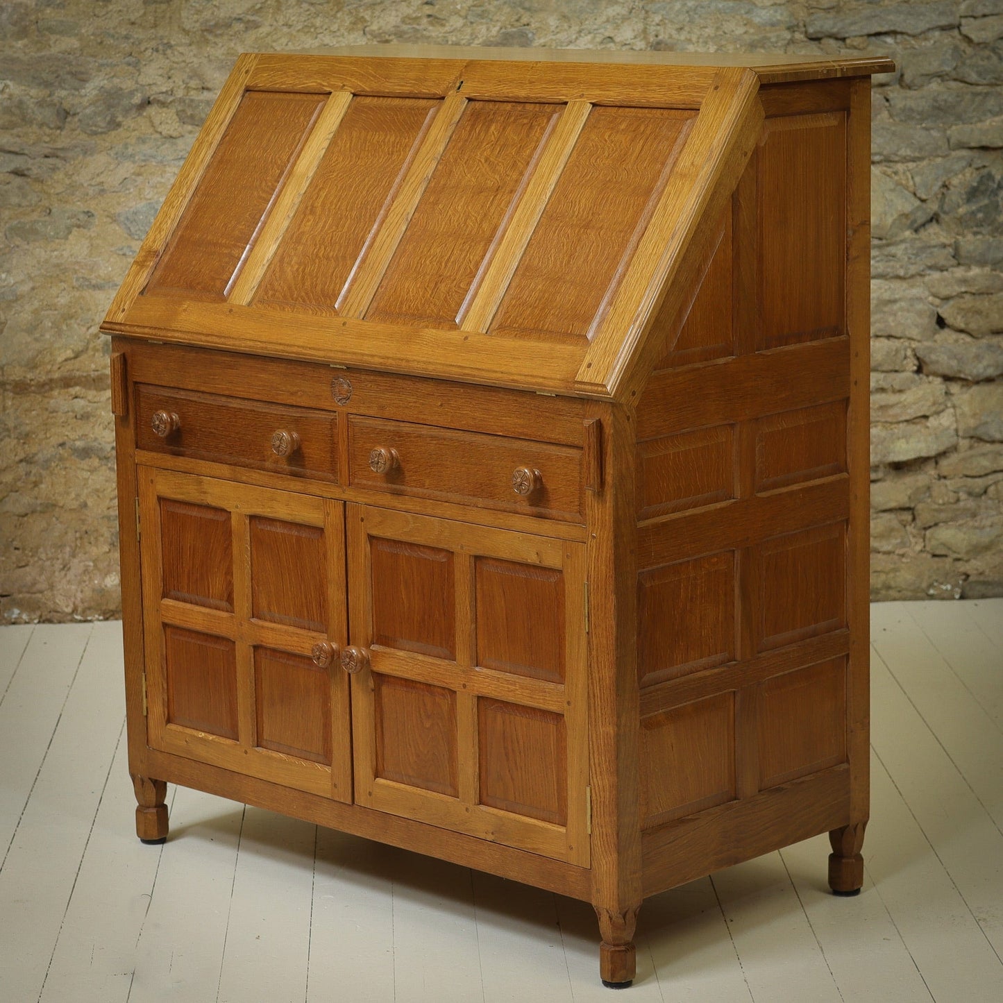 Bob ‘Wrenman’ Hunter Arts & Crafts Yorkshire School Oak Bureau