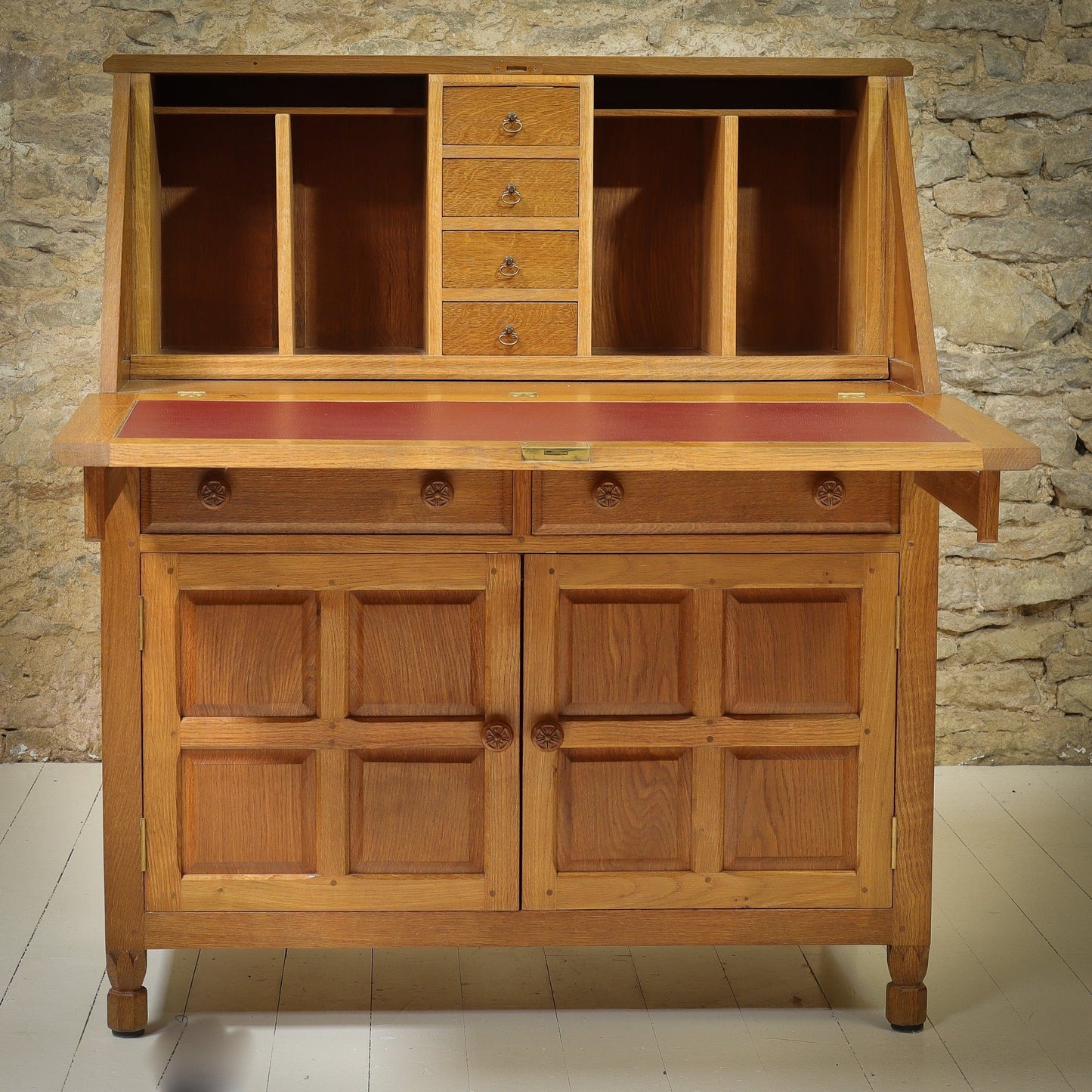 Bob ‘Wrenman’ Hunter Arts & Crafts Yorkshire School Oak Bureau