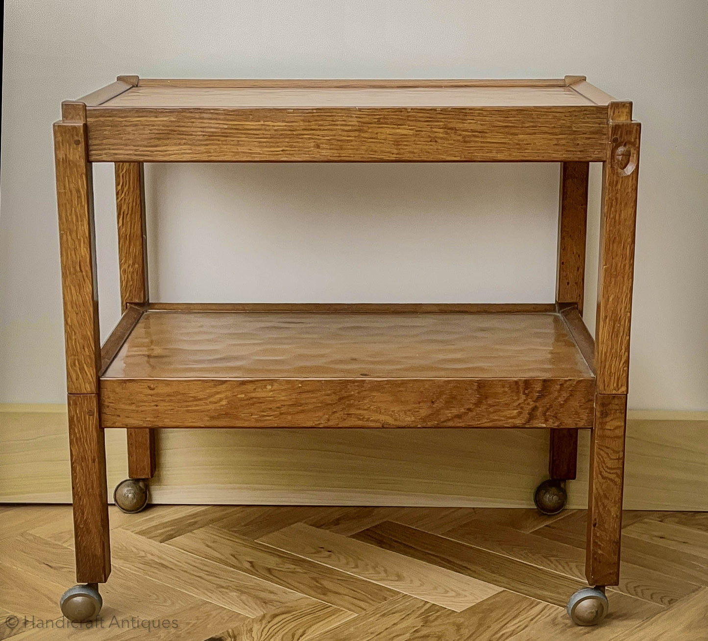 Acornman (Ex-Mouseman) Arts & Crafts Yorkshire School Tea Trolley 1970