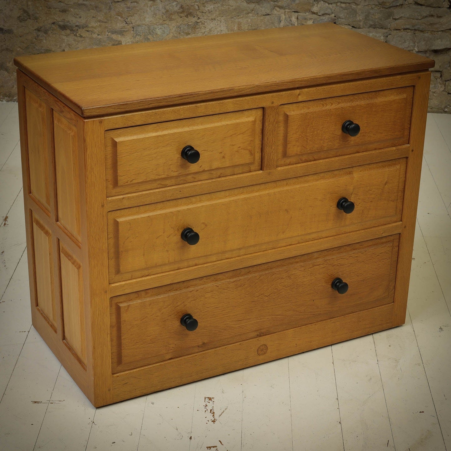 Phil Langstaff Arts & Crafts Yorkshire School English Oak Chest of Drawers (a)