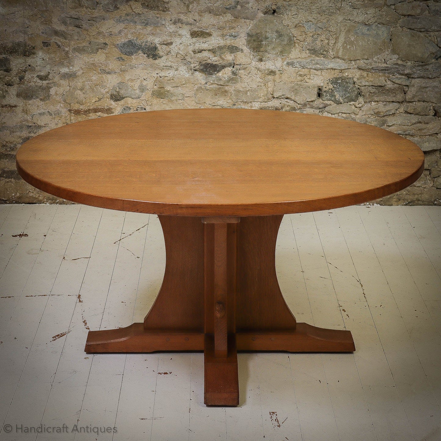Robert 'Mouseman' Thompson Arts & Crafts Yorkshire School Oak Dining Table