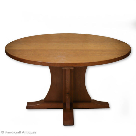 Robert 'Mouseman' Thompson Arts & Crafts Yorkshire School Oak Dining Table