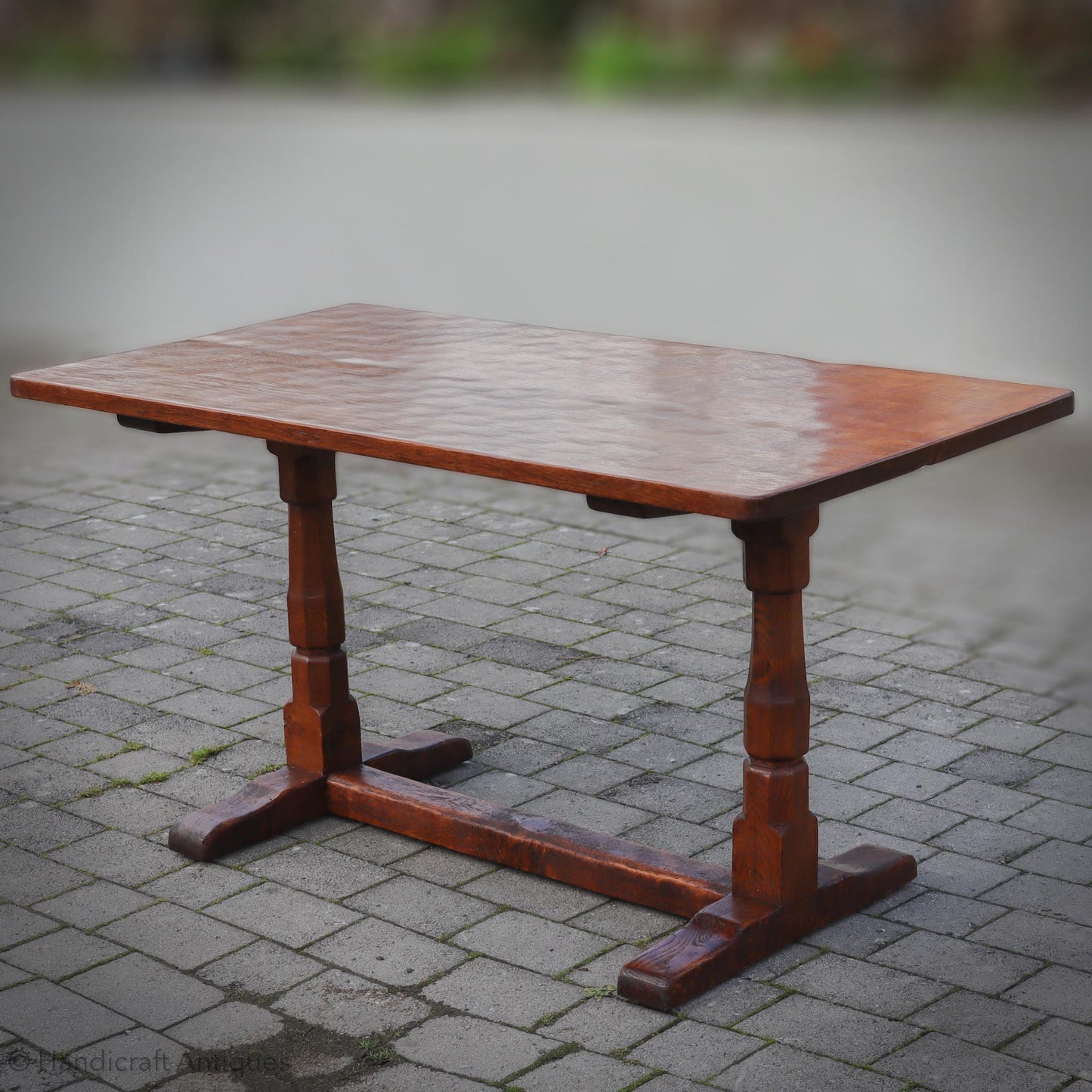 Robert 'Mouseman' Thompson Arts & Crafts Yorkshire School English Oak Dining Table