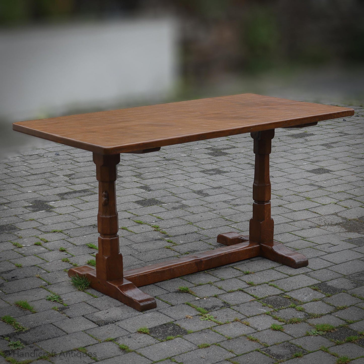 Robert 'Mouseman' Thompson Arts & Crafts Yorkshire School English Oak Dining Table