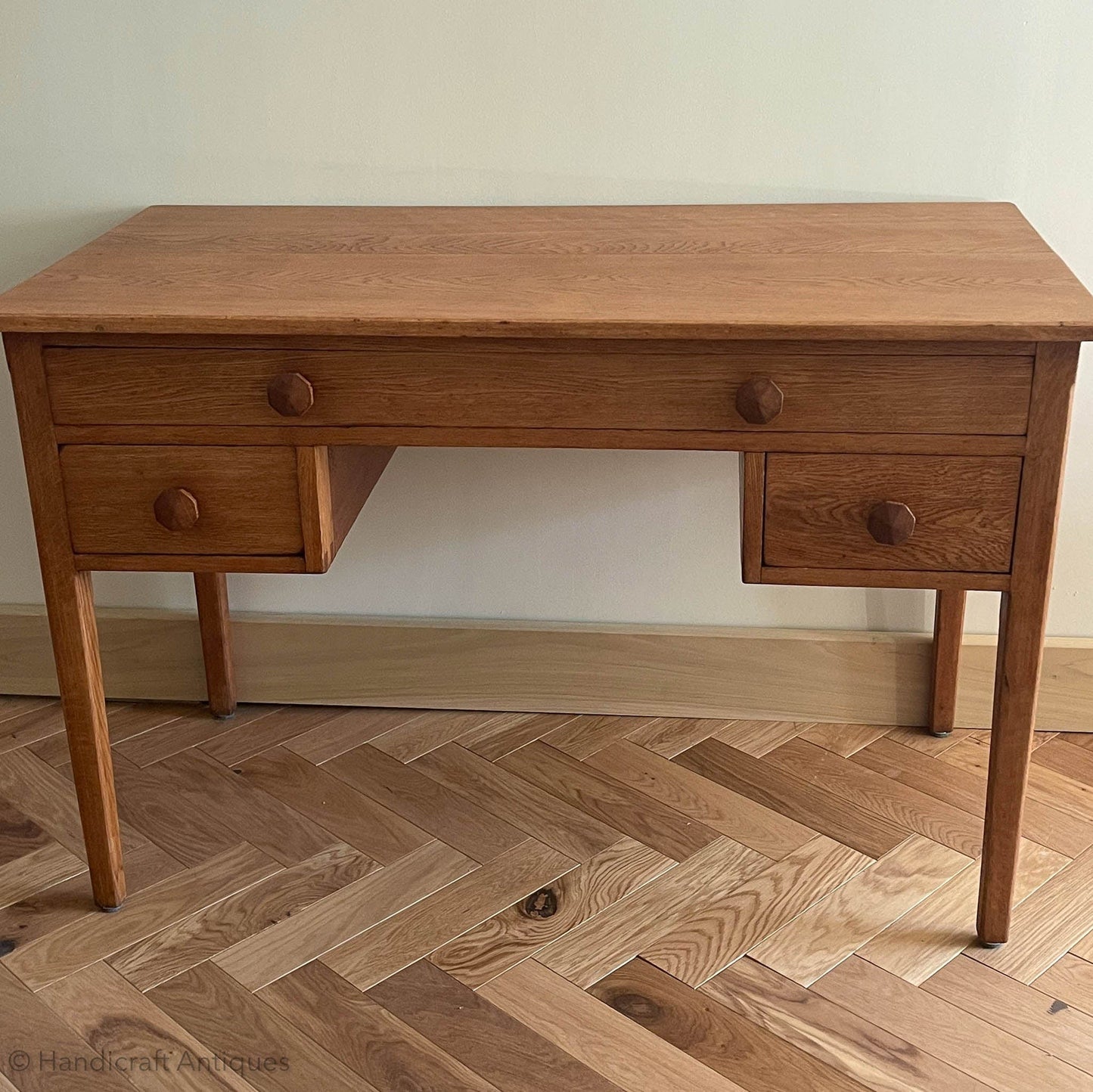 Peter Waals design Hazelrigg Hall Arts & Crafts Cotswold School Oak Desk