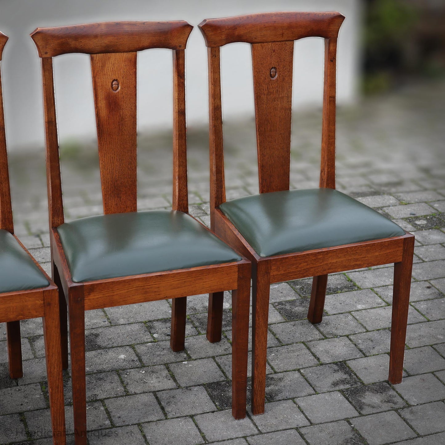 Set of 6 Acornman (Ex-Mouseman) Arts & Crafts Yorkshire School English Oak Chairs