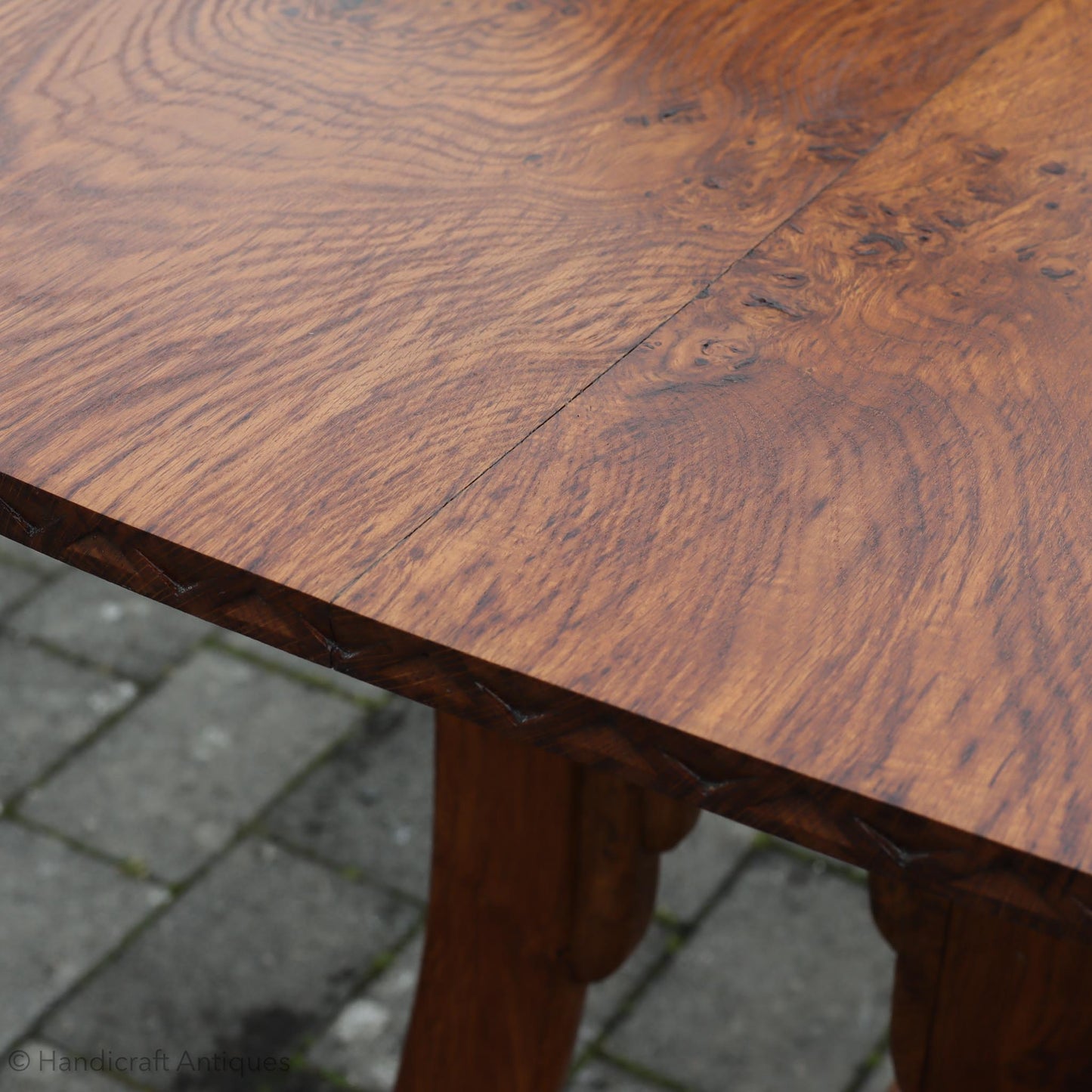 Arts & Crafts Cotswold School English Oak Dining Table and Benches