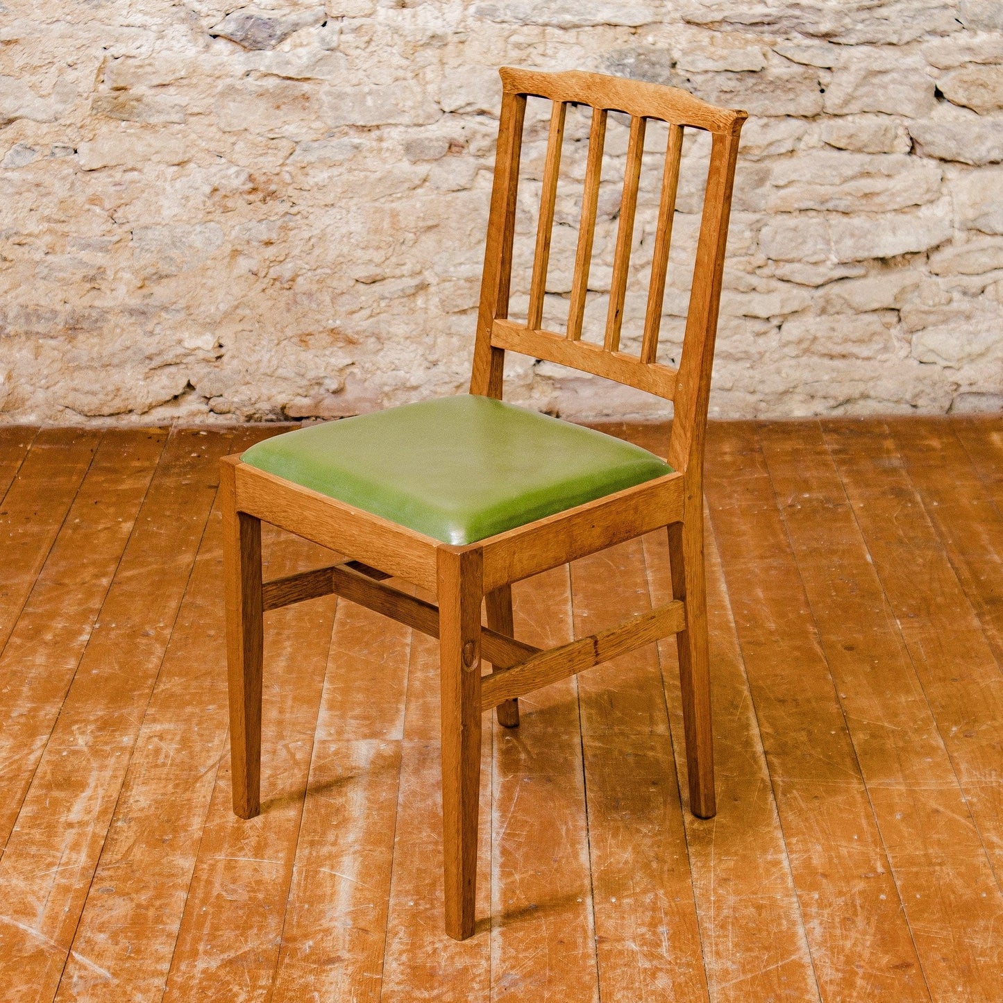 6 Acornman (Ex-Mouseman) Arts & Crafts Cotswold School English Oak 6 Chairs 1970