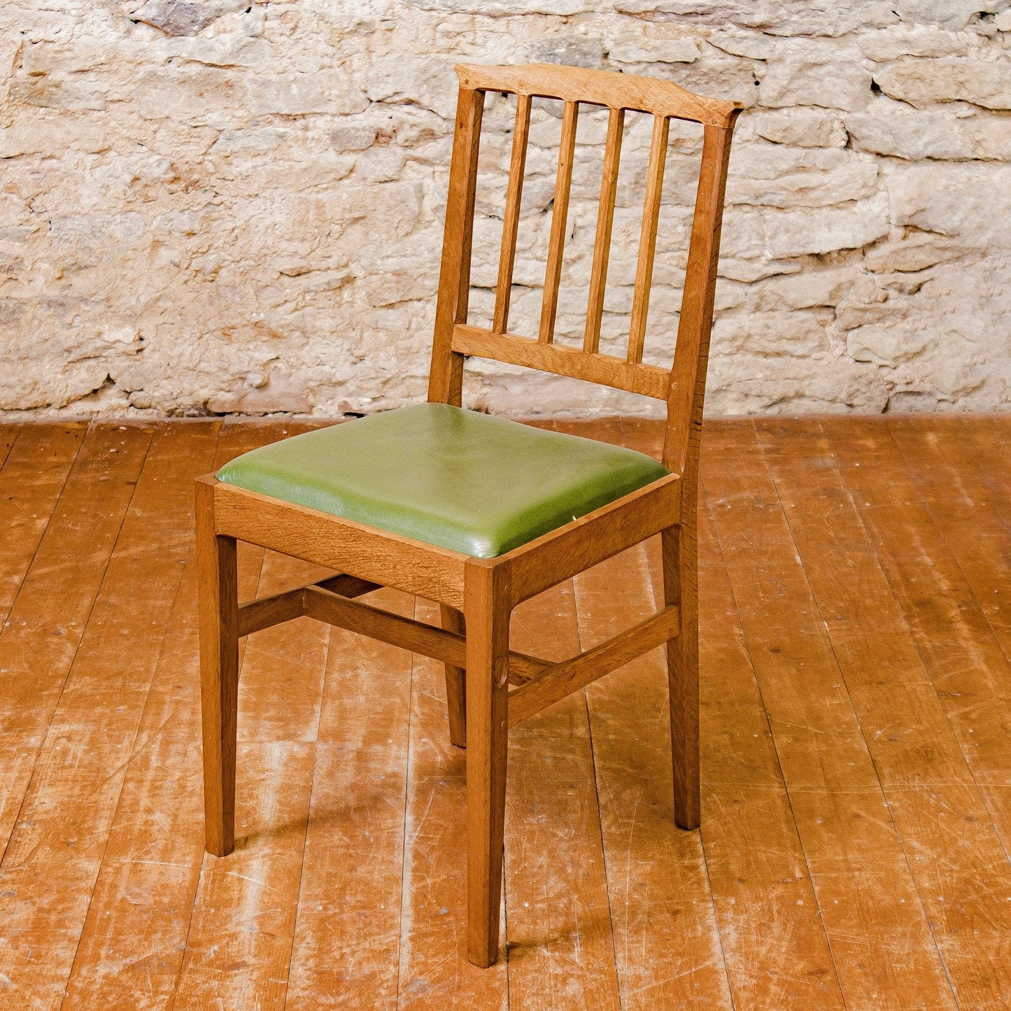 6 Acornman (Ex-Mouseman) Arts & Crafts Cotswold School English Oak 6 Chairs 1970