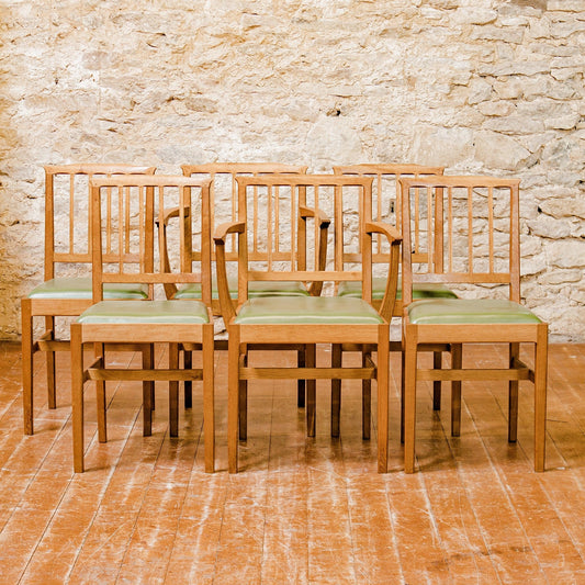 6 Acornman (Ex-Mouseman) Arts & Crafts Cotswold School English Oak 6 Chairs 1970