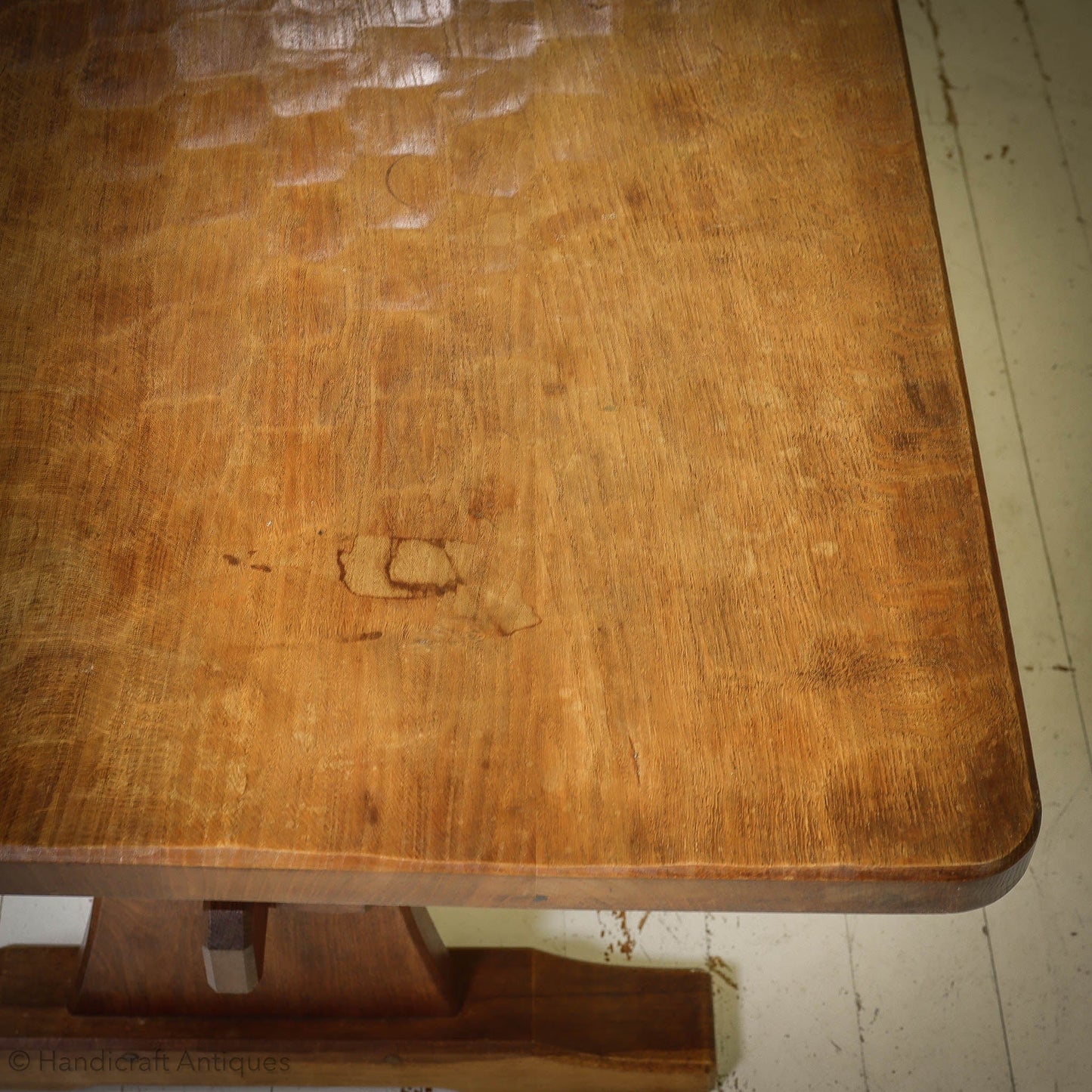 7 foot Acornman (Ex-Mouseman) Arts & Crafts Yorkshire School Oak Dining Table