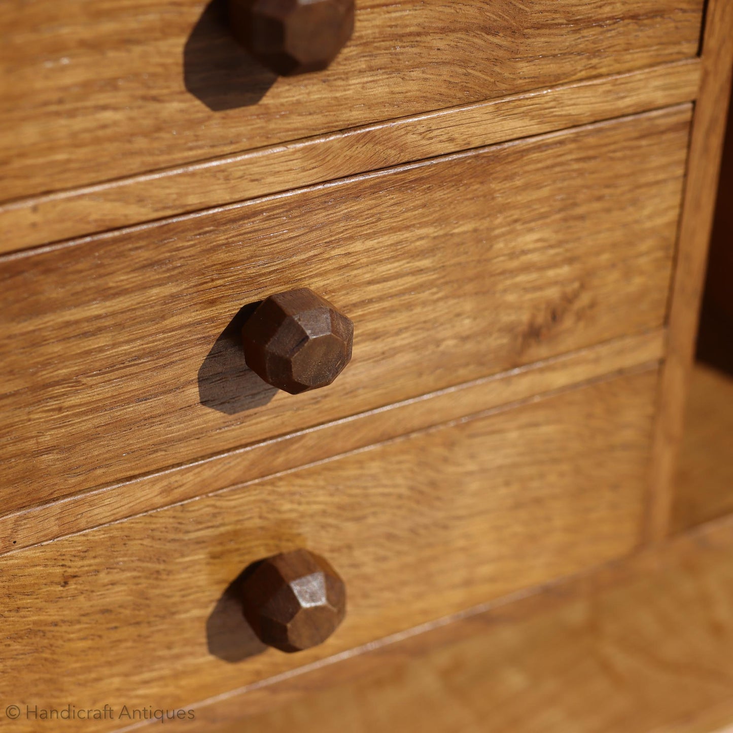 Derek 'Lizardman' Slater Arts & Crafts Yorkshire School English Oak Bureau c. 1970.