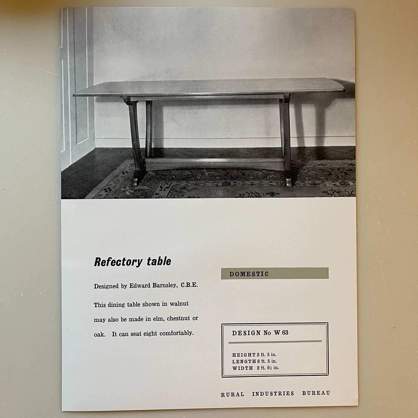 Edward Barnsley Design Arts & Crafts Cotswold School Oak Dining Table Acornman