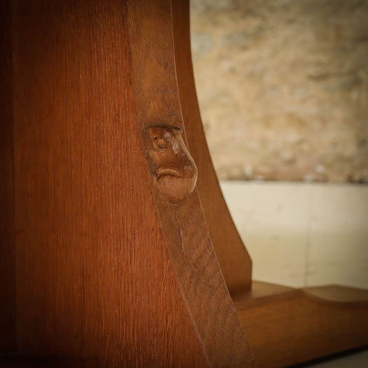 Robert 'Mouseman' Thompson Arts & Crafts Yorkshire School Oak Dining Table