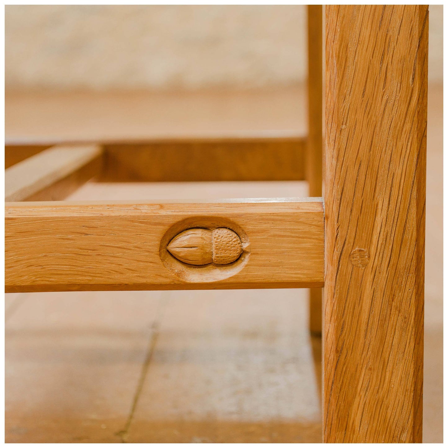 Acornman (Ex-Mouseman) Arts & Crafts Yorkshire School English Oak Chairs 1960