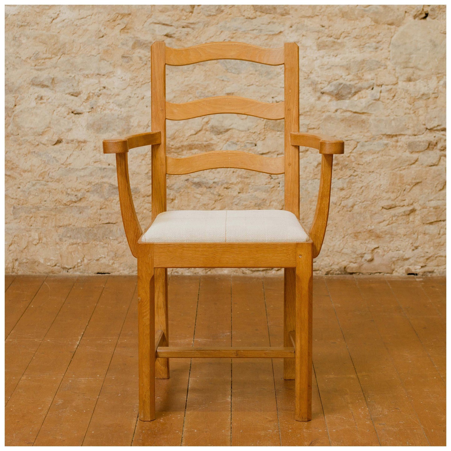 Acornman (Ex-Mouseman) Arts & Crafts Yorkshire School English Oak Chairs 1960