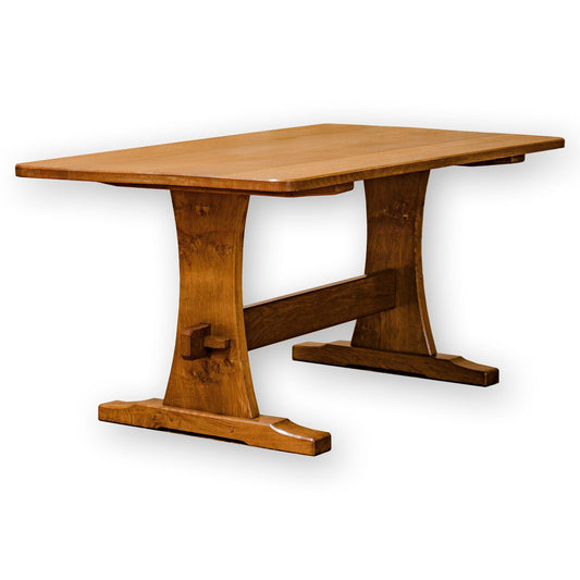 Acornman Ex-Mouseman Arts & Crafts Yorkshire School English Oak Dining Table 1970