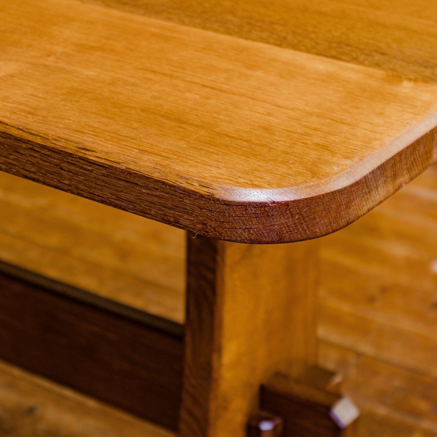 Acornman Ex-Mouseman Arts & Crafts Yorkshire School English Oak Dining Table 1970