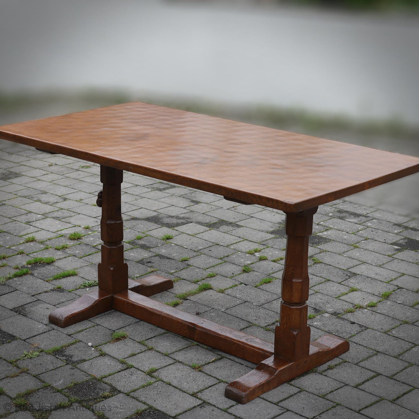 Robert 'Mouseman' Thompson Arts & Crafts Yorkshire School English Oak Dining Table