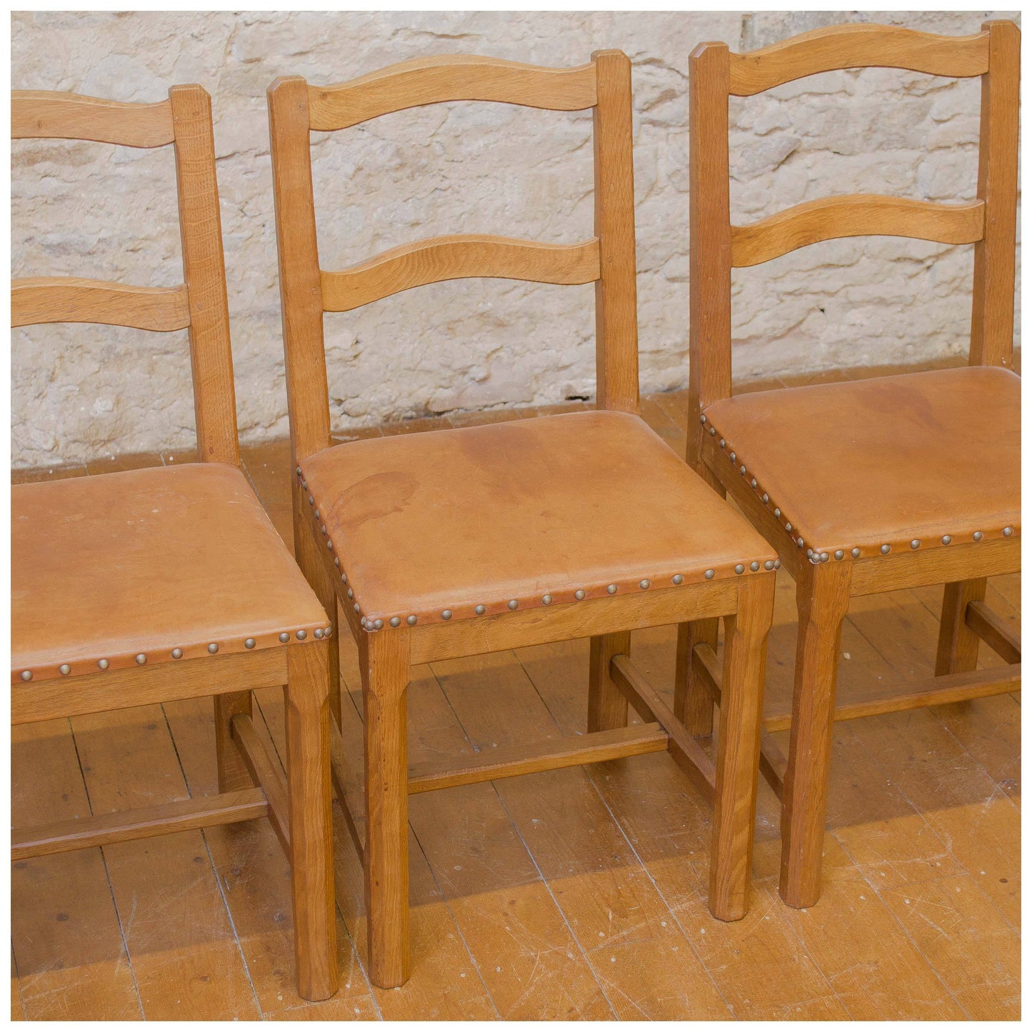 Alan Acornman Grainger (ex-Mouseman) Arts & Crafts Yorkshire School Oak chairs