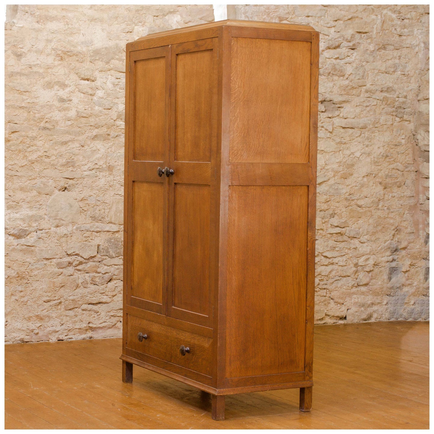 Gordon Russell Early Arts & Crafts 'Stow' Oak Double Wardrobe, No. 447 1927