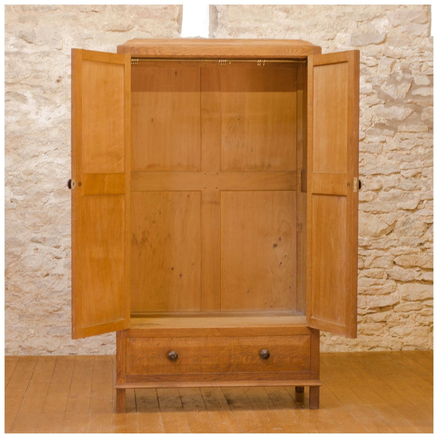 Gordon Russell Early Arts & Crafts 'Stow' Oak Double Wardrobe, No. 447 1927