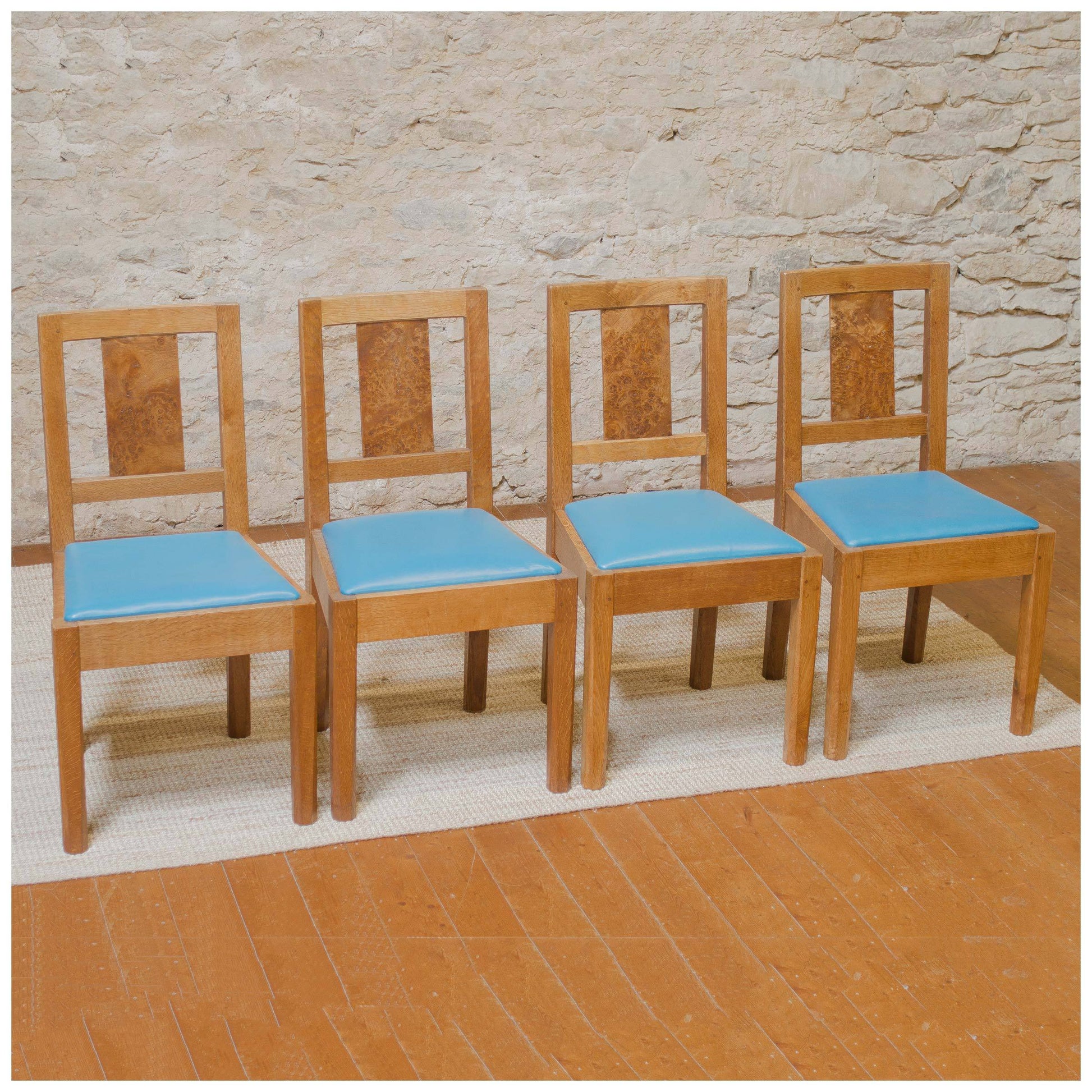Arts & Crafts Cotswold School Oak and Pollard Oak Dining Chairs c. 1960