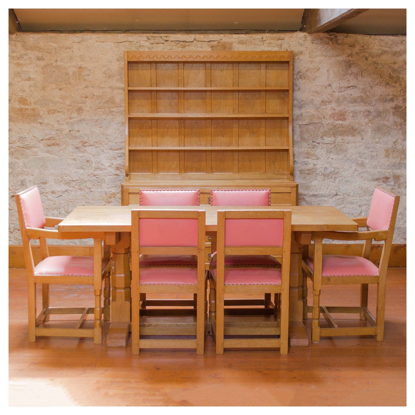 Arts & Crafts Yorkshire School Oak Dining/Refectory Table 1960 (Mouseman style)