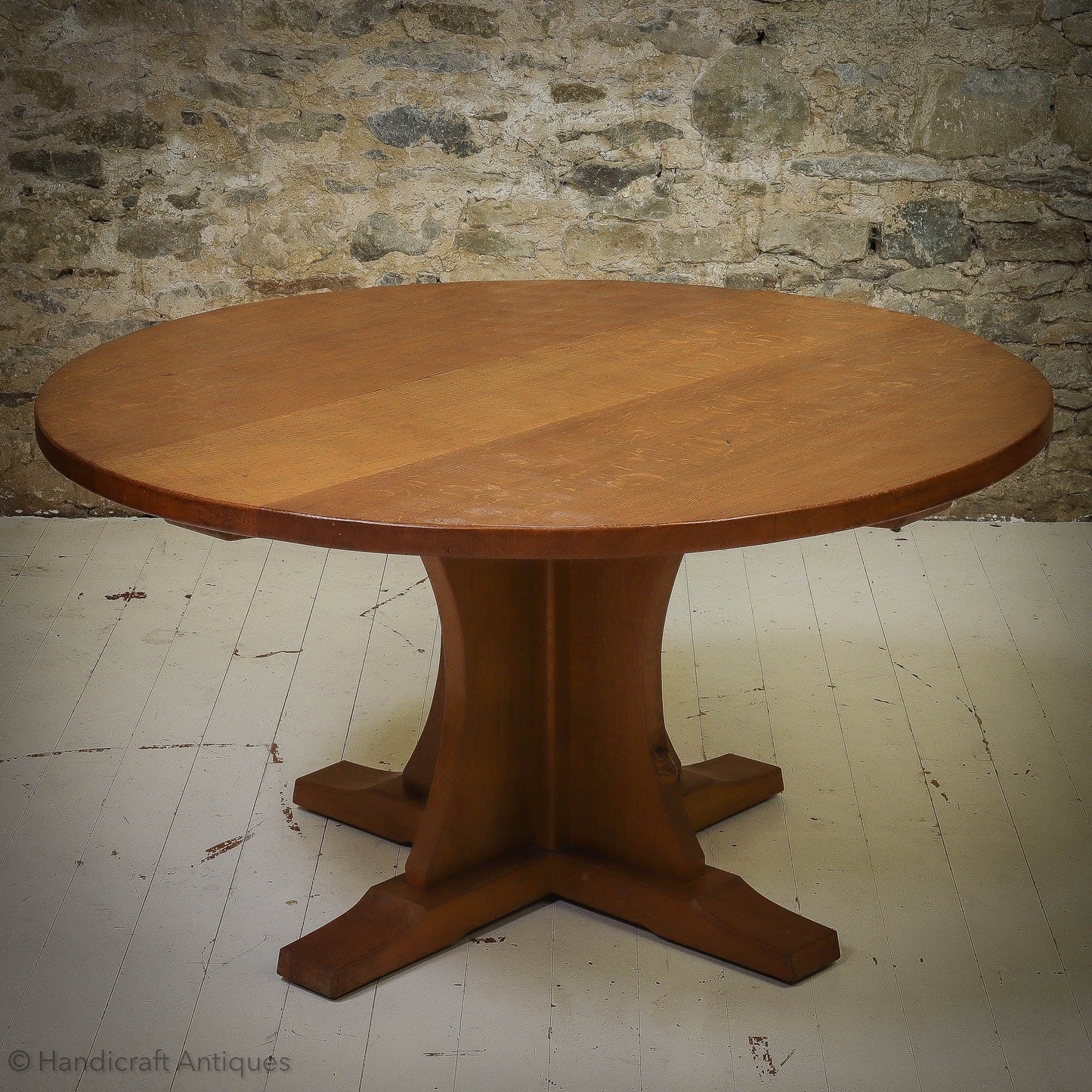 Robert 'Mouseman' Thompson Arts & Crafts Yorkshire School Oak Dining Table