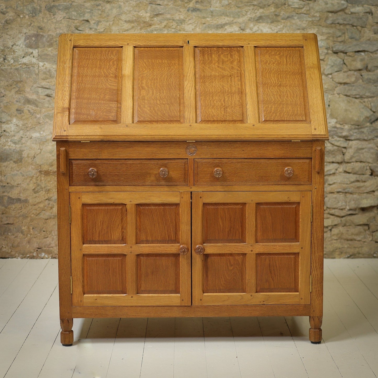 Bob ‘Wrenman’ Hunter Arts & Crafts Yorkshire School Oak Bureau