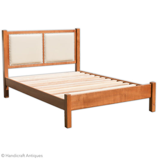 Horace 'Knightman' Knight Arts & Crafts Yorkshire School English Double Oak Bed