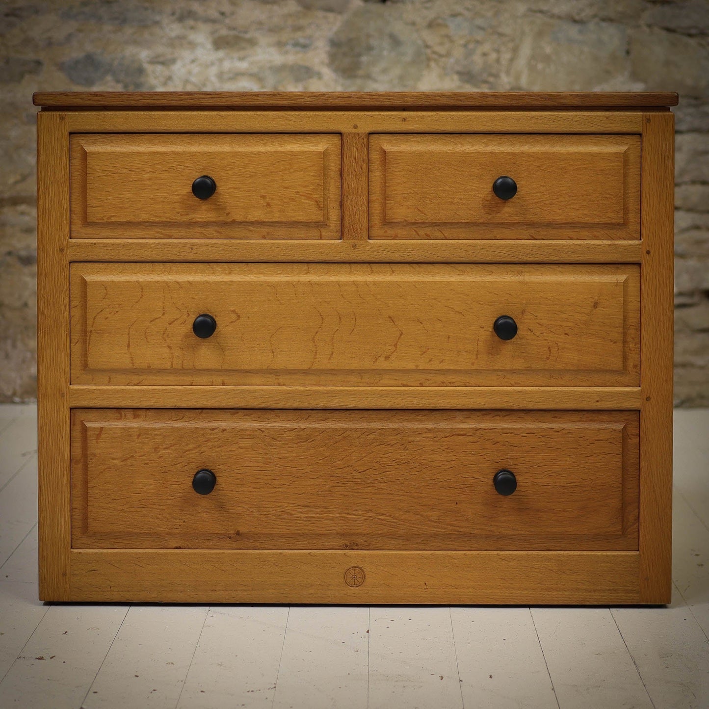 Phil Langstaff Arts & Crafts Yorkshire School English Oak Chest of Drawers (a)