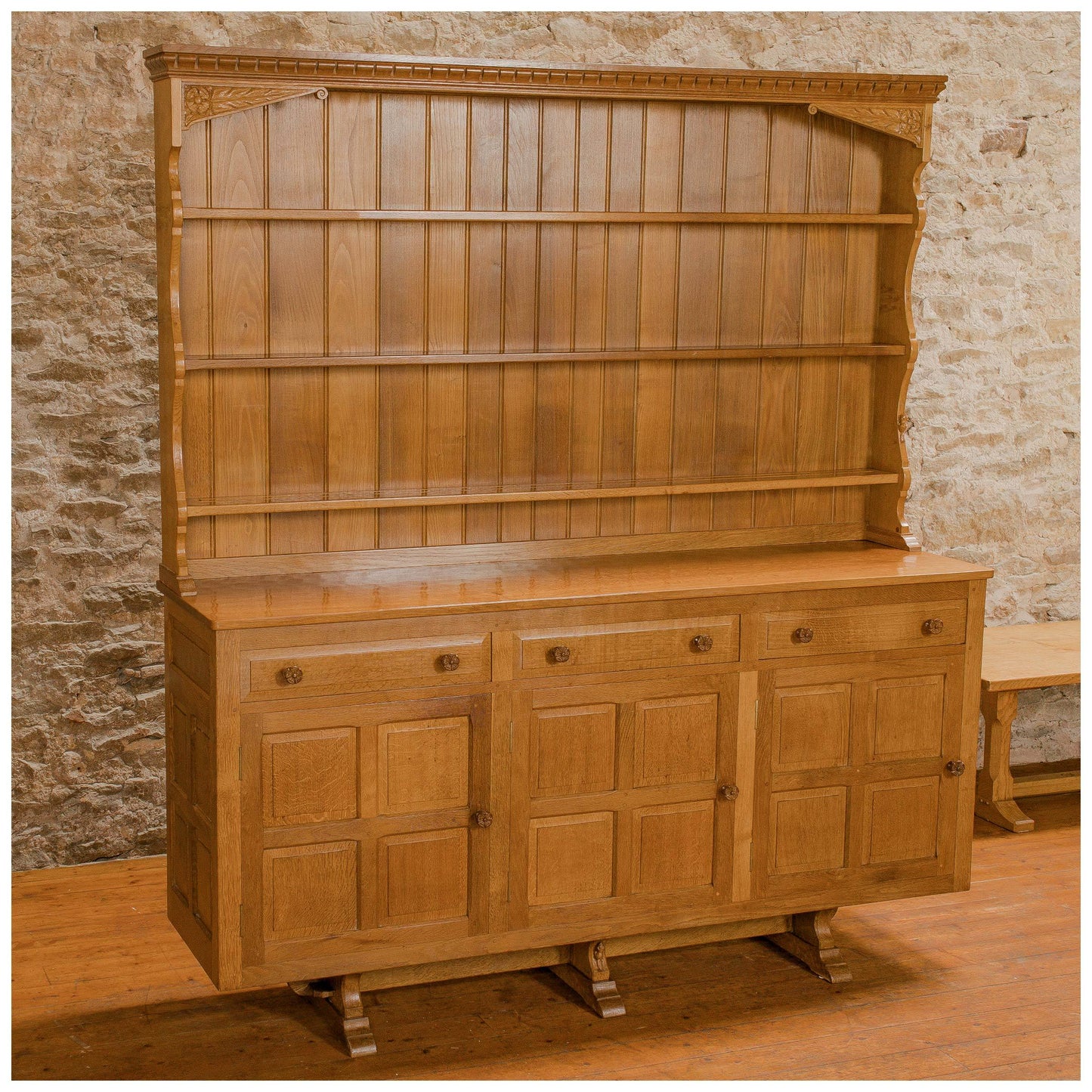 Beaverman (Ex-Mouseman) Arts & Crafts Yorkshire School English Oak Dresser
