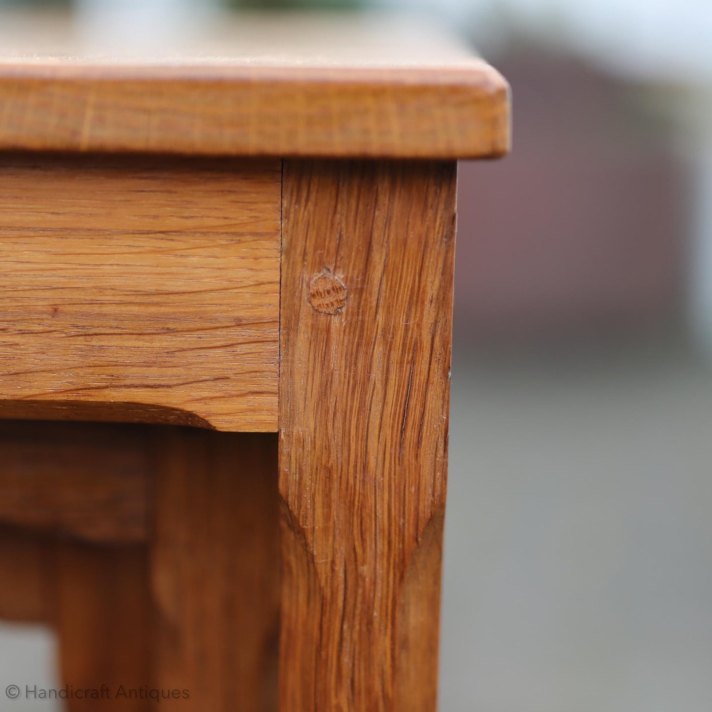 Acornman (Ex-Mouseman) Arts & Crafts Yorkshire School English Oak Nest of Tables