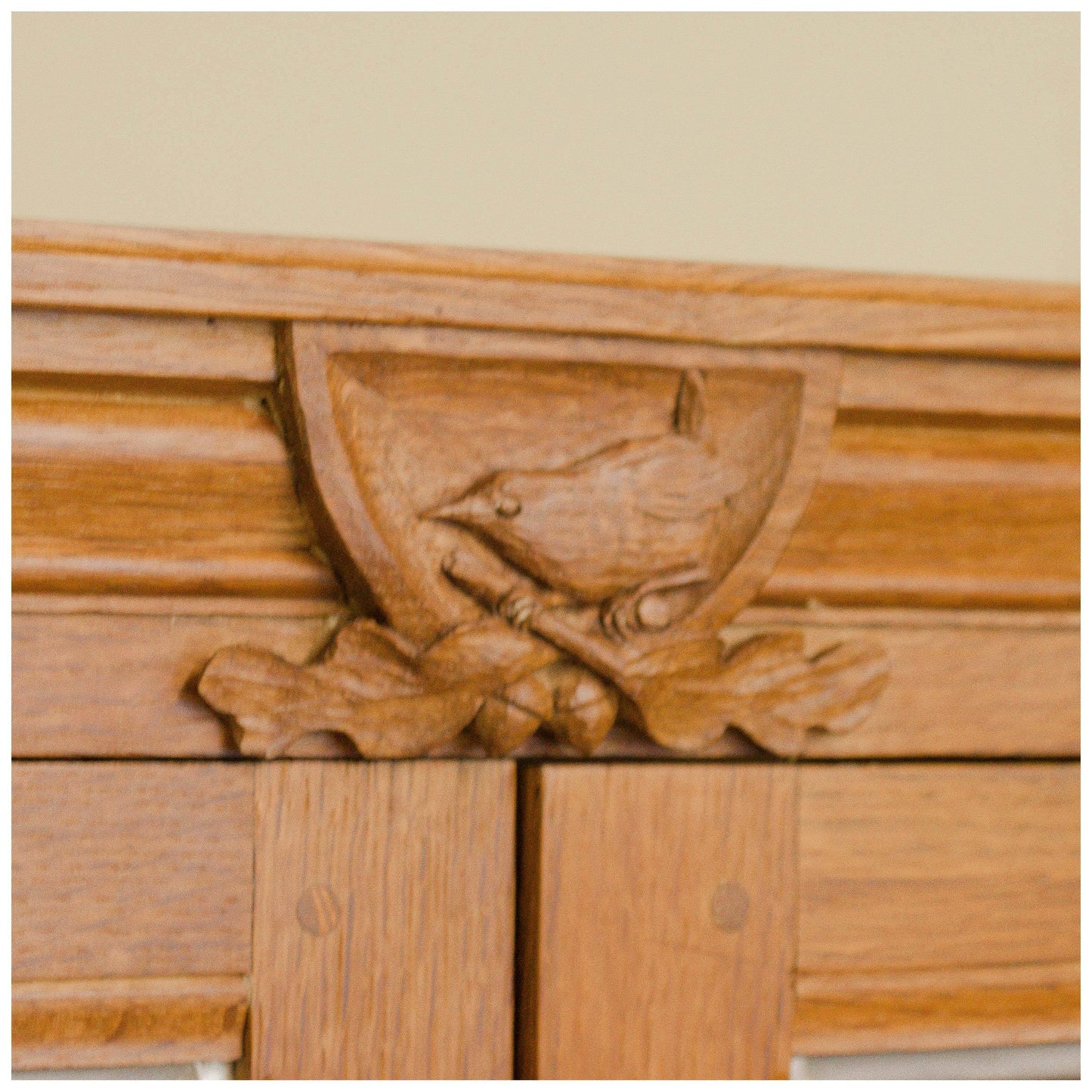 Bob Wrenman Hunter (Ex-Mouseman) Yorkshire School Arts & Crafts Glazed Oak Display Cabinet
