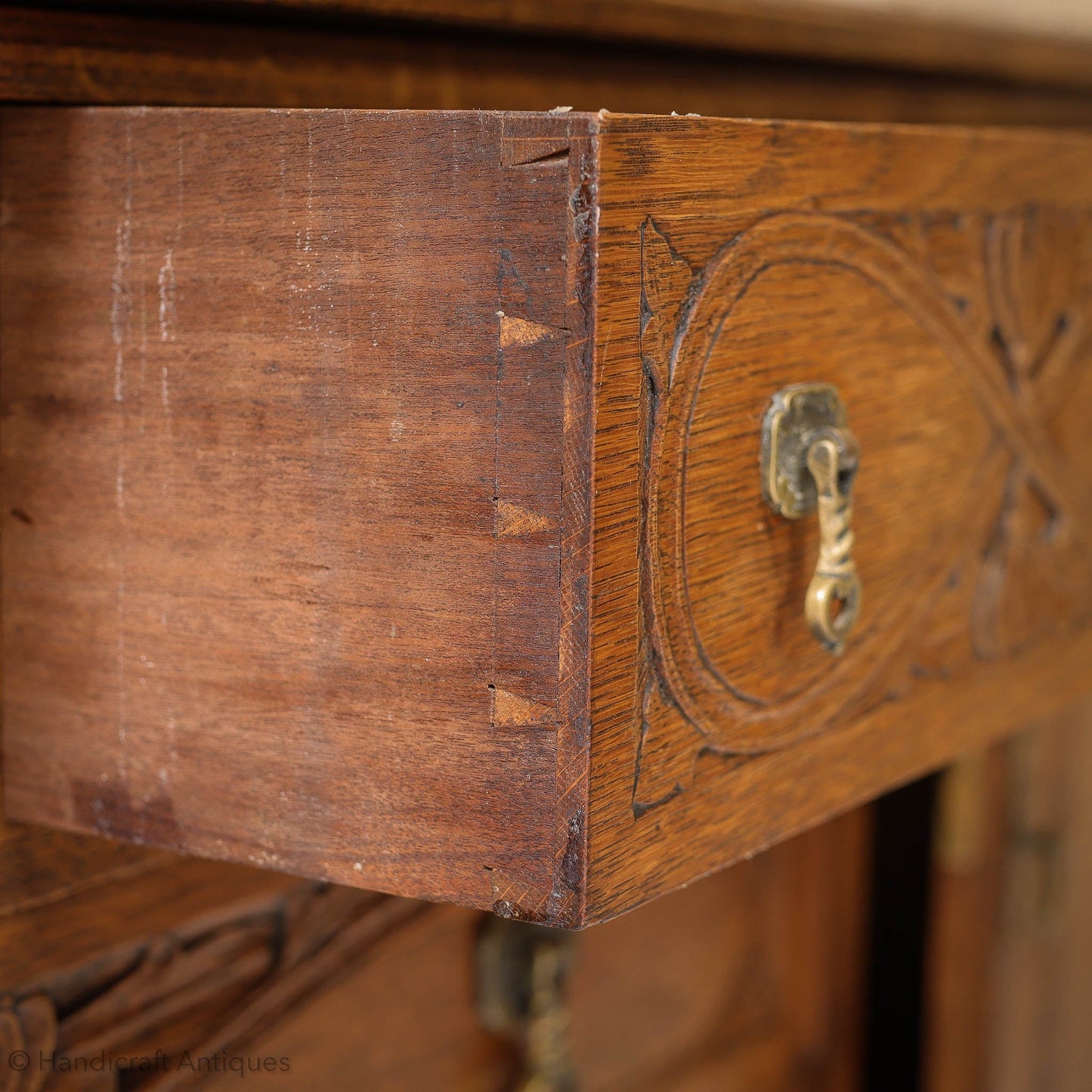 Arts & Crafts Lakes School English Oak Sideboard C. 1930