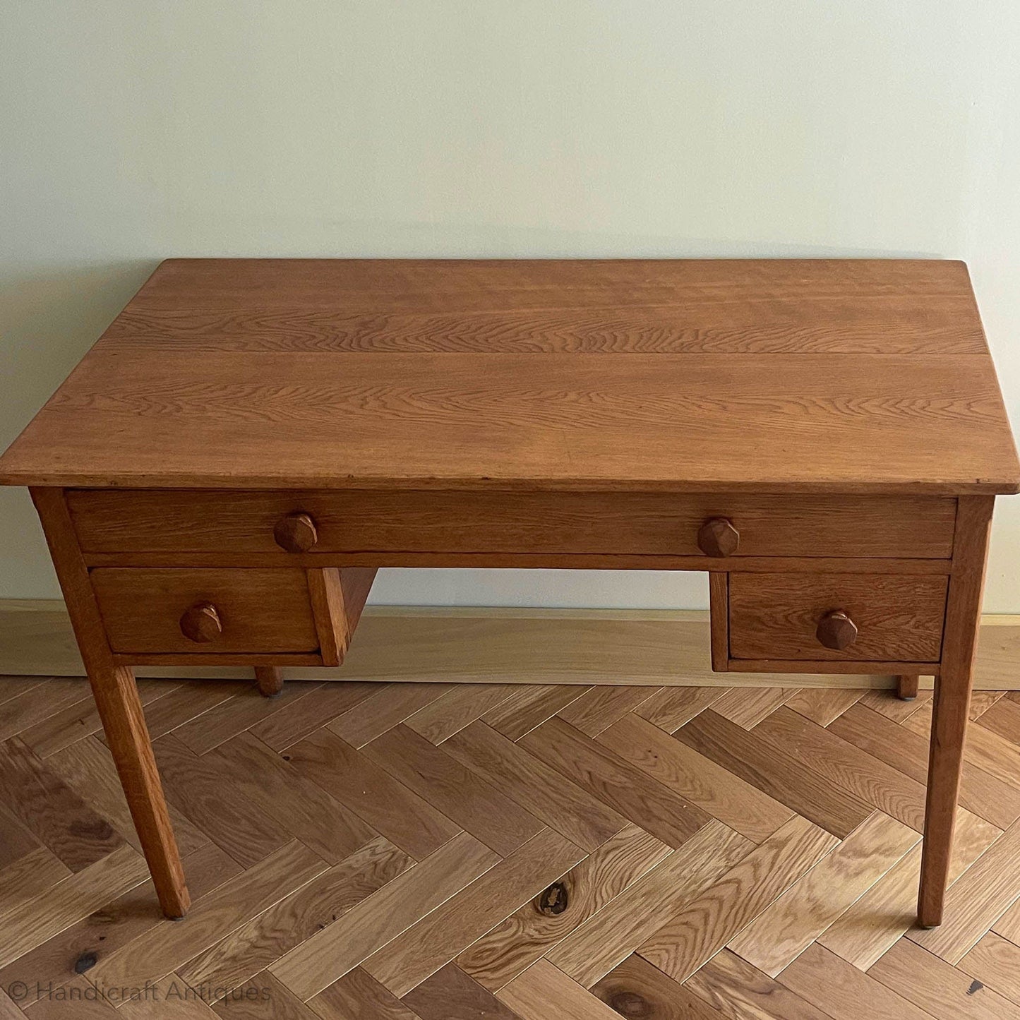 Peter Waals design Hazelrigg Hall Arts & Crafts Cotswold School Oak Desk