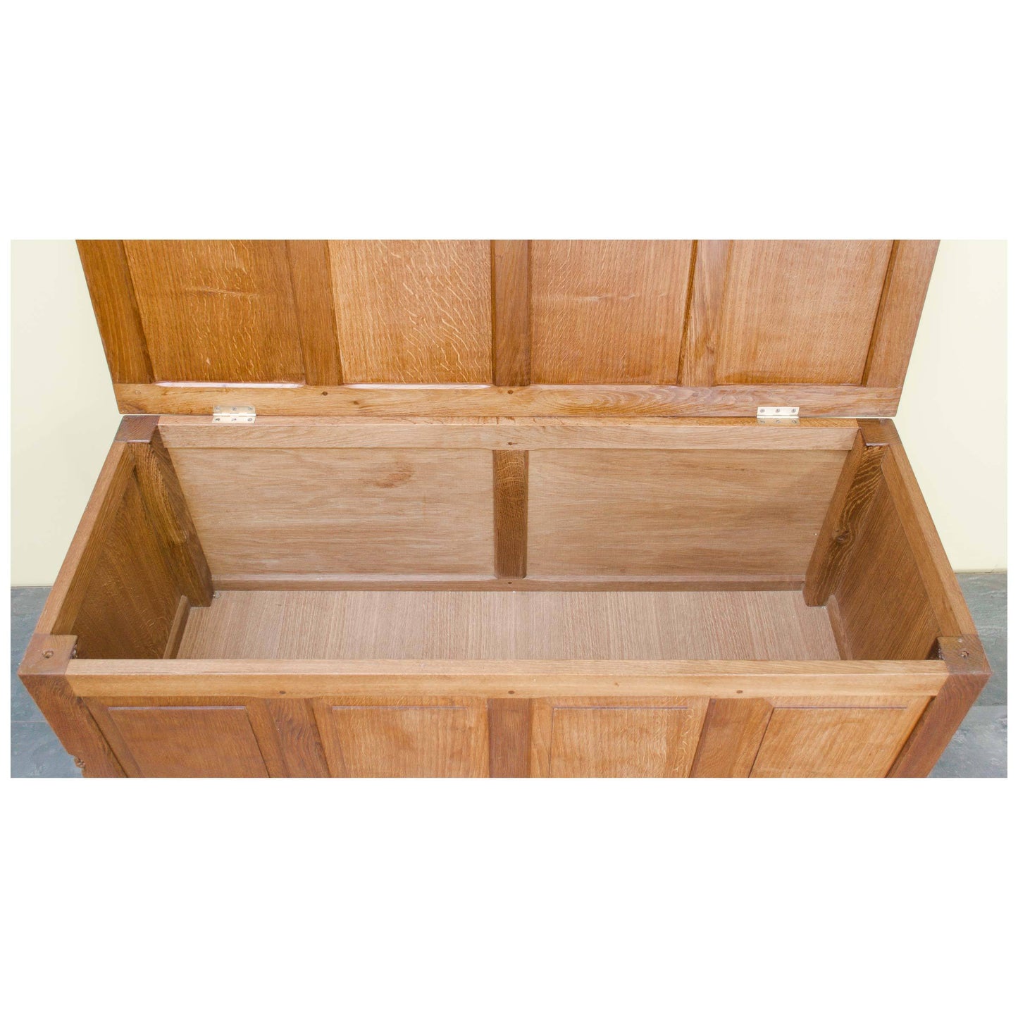 Colin 'Beaverman' Almack (Ex-Mouseman) Colin Almack Antique Yorkshire School Adzed Oak Blanket Box