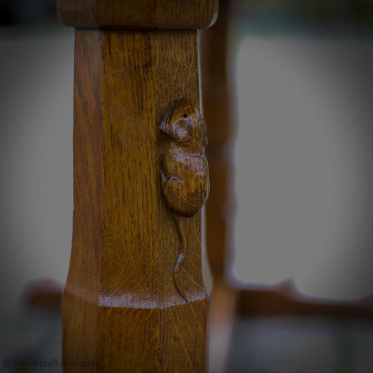 Robert 'Mouseman' Thompson Arts & Crafts Yorkshire School English Oak Dining Table