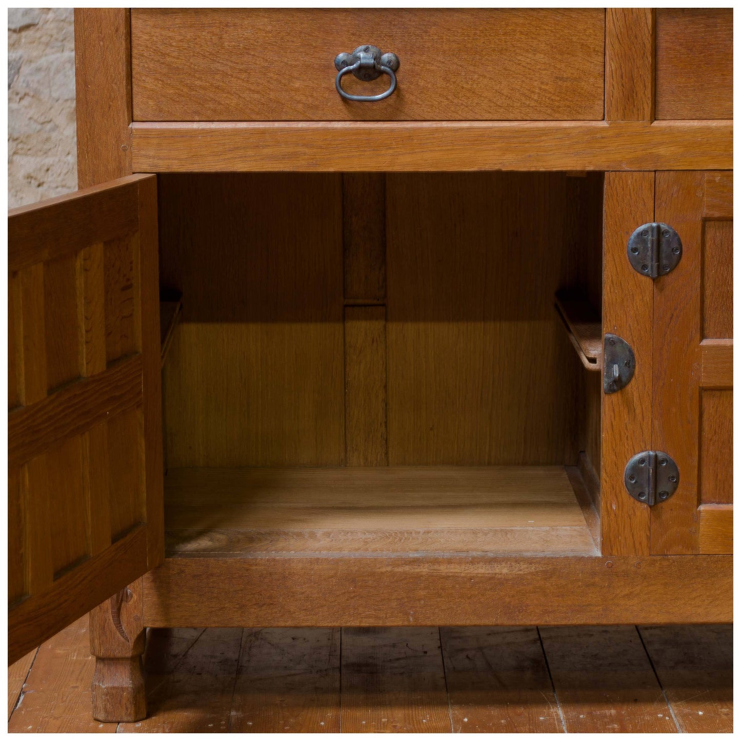 Derek Lizardman Slater Arts & Crafts Yorkshire School Adzed English Oak Sideboard
