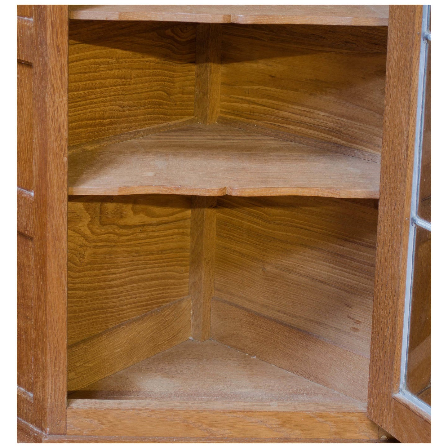 Derek Lizardman Slater Arts & Crafts Yorkshire School Glazed Oak Corner Cabinet