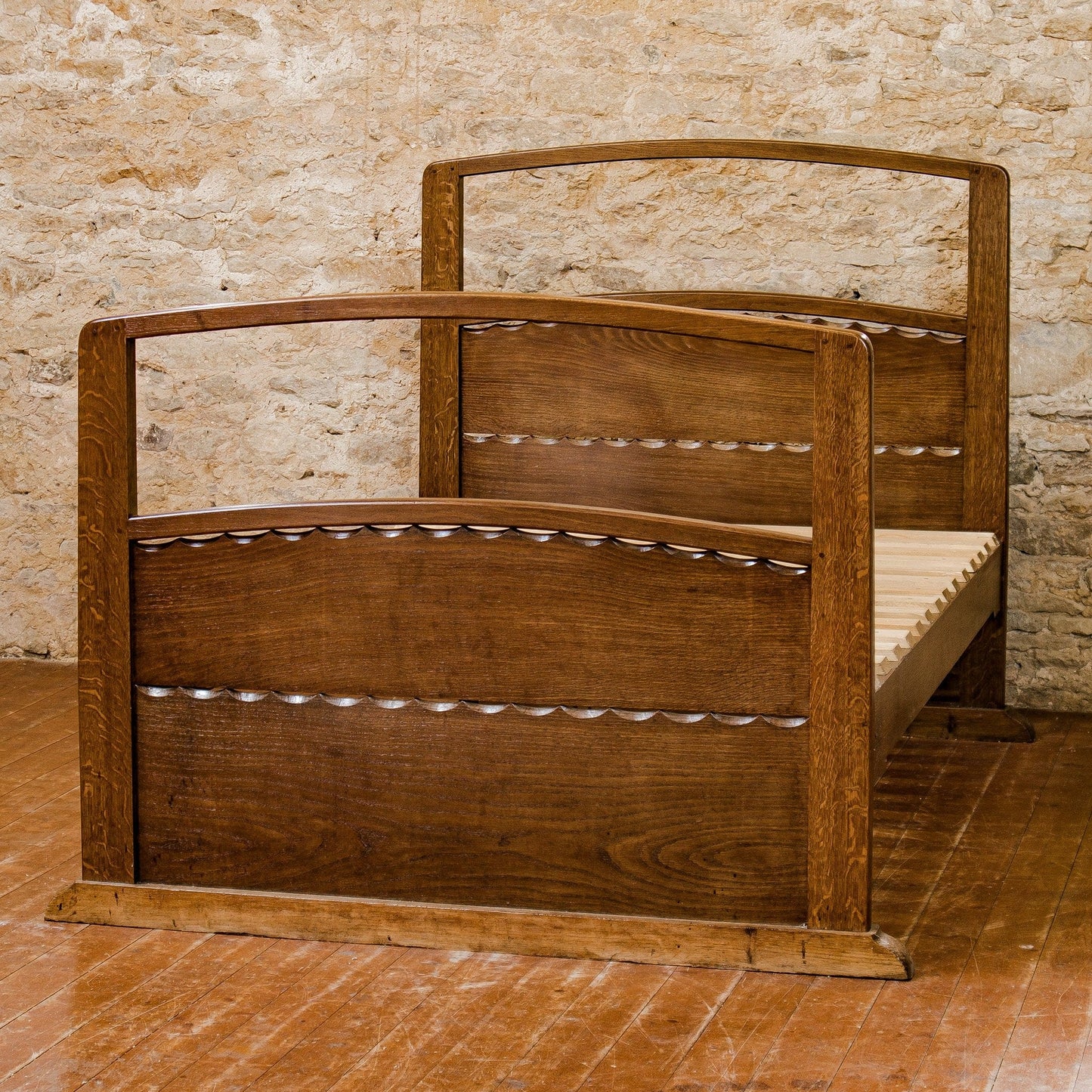 Ernest Gimson Arts & Crafts Cotswold School English Oak Double Bedstead c. 1900