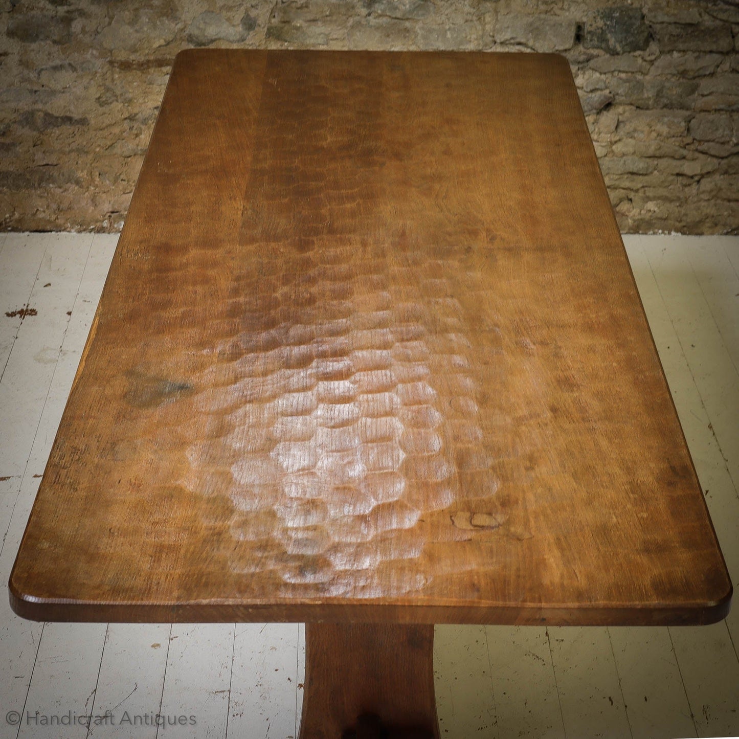 7 foot Acornman (Ex-Mouseman) Arts & Crafts Yorkshire School Oak Dining Table